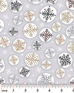 SHADES OF WINTER 08011 11 Snow Flakes Silver Greta Lynn Kanvas