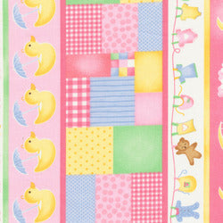 SLEEPY TIME FLANNEL 140 219 Border Stripe Pink Fabri-Quilt