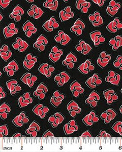 SMOOCHES 5266 12 Charmed Hearts Black Greta Lynn Kanvas