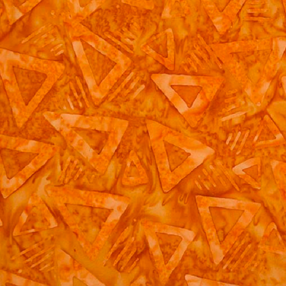 ROCK CITY BATIK 80182 59 Triangles Orange Banyan Batiks