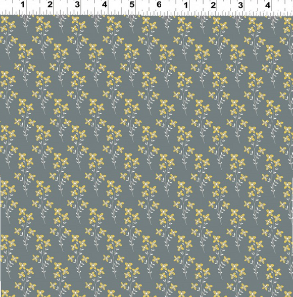 VINTAGE SUNSHINE Y1514 7 Floral Grey Ellen Crimi-Trent Clothworks