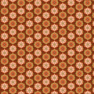 WILLOW 26124 O Orange Damask Metallic Ink & Arrow Quilting Treasures