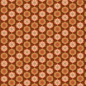 WILLOW 26124 O Orange Damask Metallic Quilting Treasures